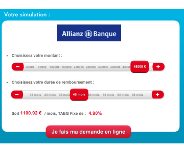 simulation crédit auto Allianz Banque