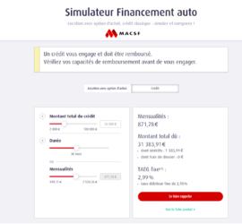 crédit auto MACSF simulation en ligne