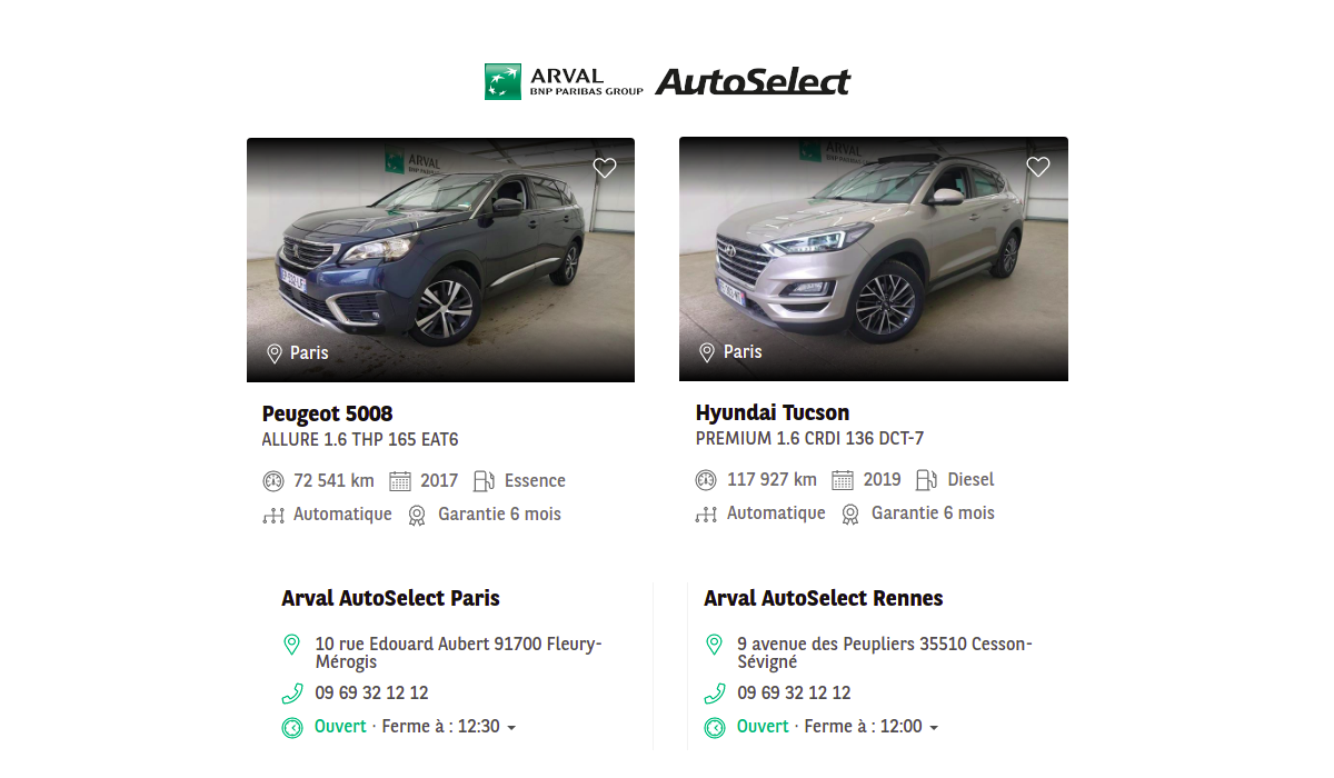 arval occasion autoselect